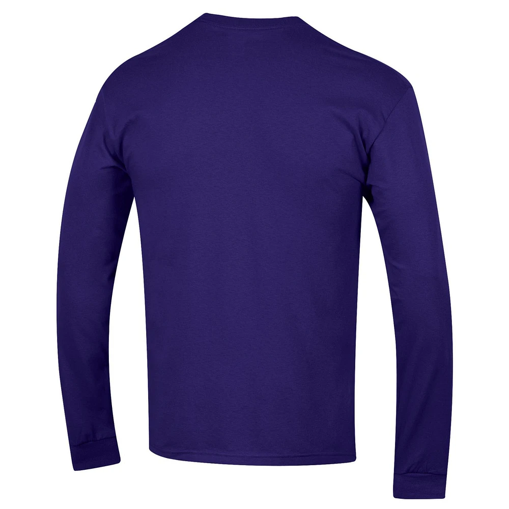 Men's Champion  Purple TCU Horned Frogs Arch Over Logo Long Sleeve T-Shirt