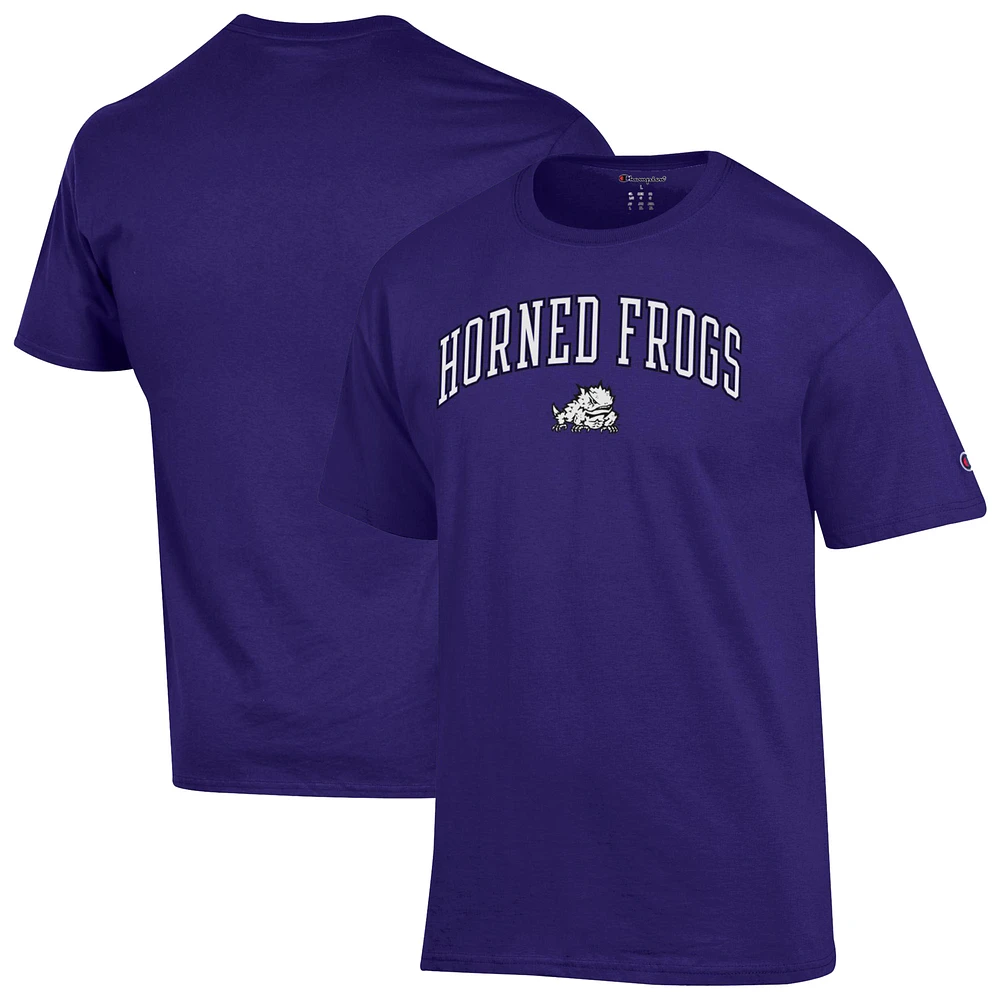 T-shirt violet Champion pour homme avec logo Arch Over des TCU Horned Frogs