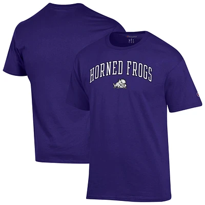 T-shirt violet Champion pour homme avec logo Arch Over des TCU Horned Frogs