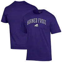 T-shirt violet Champion pour homme avec logo Arch Over des TCU Horned Frogs
