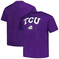 T-shirt Champion Purple TCU Horned Frogs Big & Tall Arch Over Logo pour hommes