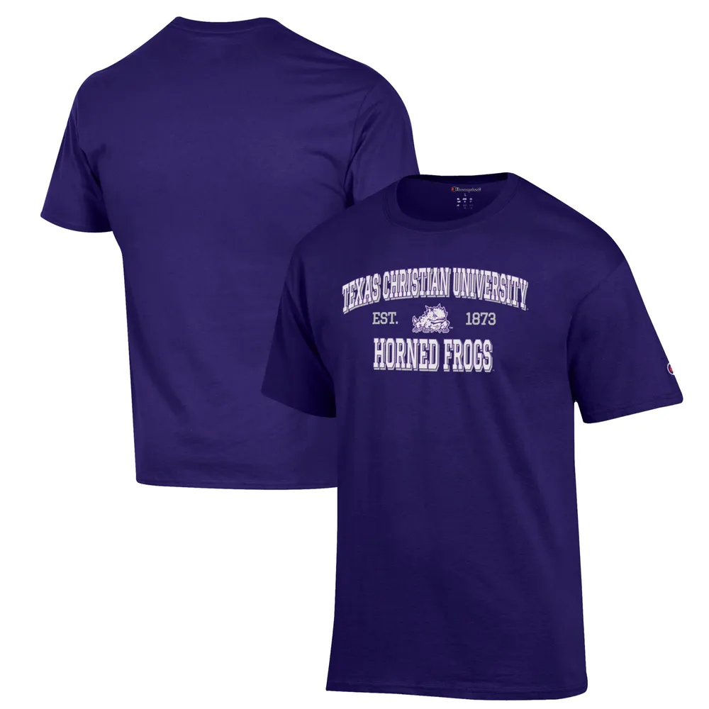 Men's Champion Purple TCU Horned Frogs Primary Jersey T-Shirt