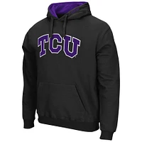Men's Colosseum Black TCU Horned Frogs Arch & Logo 3.0 Pullover Hoodie