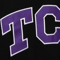 Men's Colosseum Black TCU Horned Frogs Arch & Logo Crew Neck Sweatshirt