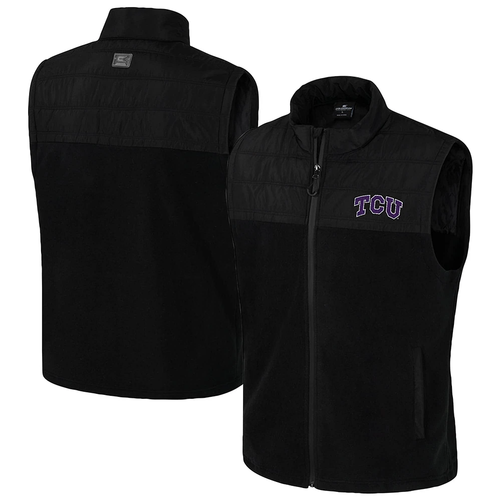 Gilet zippé intégral TCU Horned Frogs Block The Sun pour homme Colosseum Black