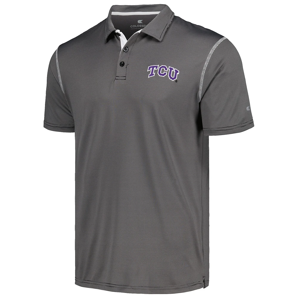 Men's Colosseum  Black TCU Horned Frogs Cameron Polo