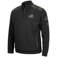 Men's Colosseum Black TCU Horned Frogs OHT Military Appreciation Commo Fleece Quarter-Zip Jacket