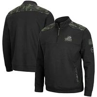 Veste Homme Colosseum Black TCU Horned Frogs OHT Military Appreciation Commo Fleece Quarter-Zip Jacket