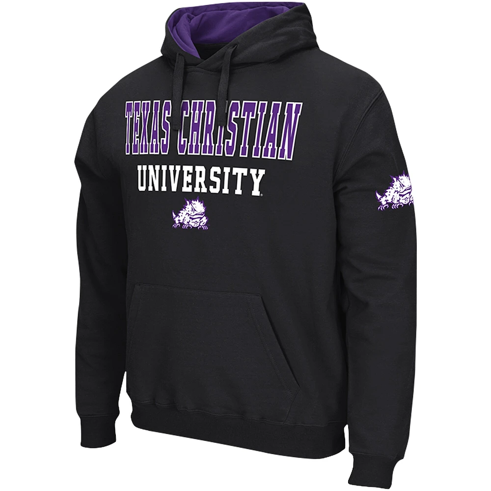 Sweat à capuche Colosseum Black TCU Horned Frogs Sunrise pour homme