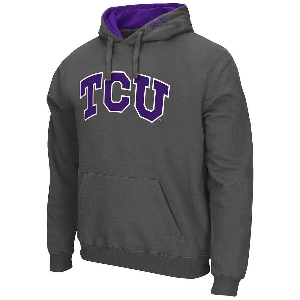 Sweat à capuche Colosseum Charcoal TCU Horned Frogs Arch & Logo 3.0 pour homme