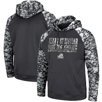 Men's Colosseum Charcoal TCU Horned Frogs OHT Military Appreciation Digital Camo Pullover Hoodie