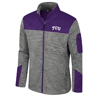 Veste zippée complète pour homme TCU Horned Frogs Guard gris/violet Colosseum