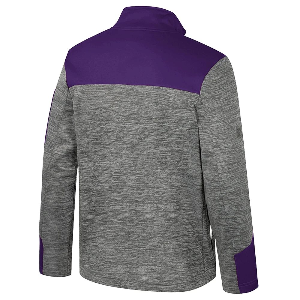 Men's Colosseum  Gray/Purple TCU Horned Frogs Guard Full-Zip Jacket