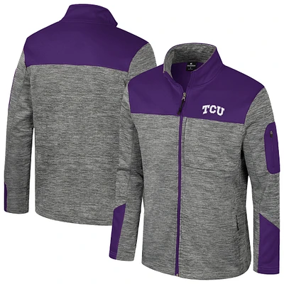 Veste zippée complète pour homme TCU Horned Frogs Guard gris/violet Colosseum