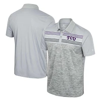 Men's Colosseum Gray TCU Horned Frogs Cybernetic Polo