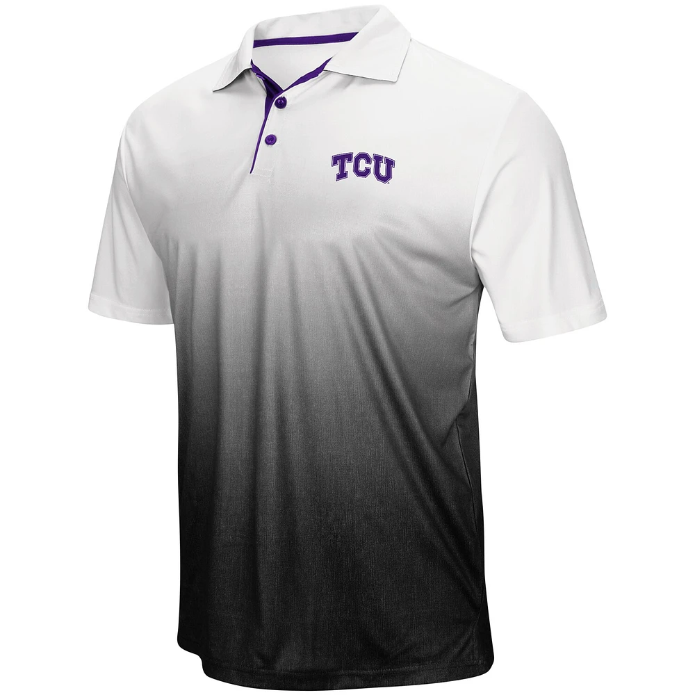 Men's Colosseum Gray TCU Horned Frogs Magic Team Logo Polo