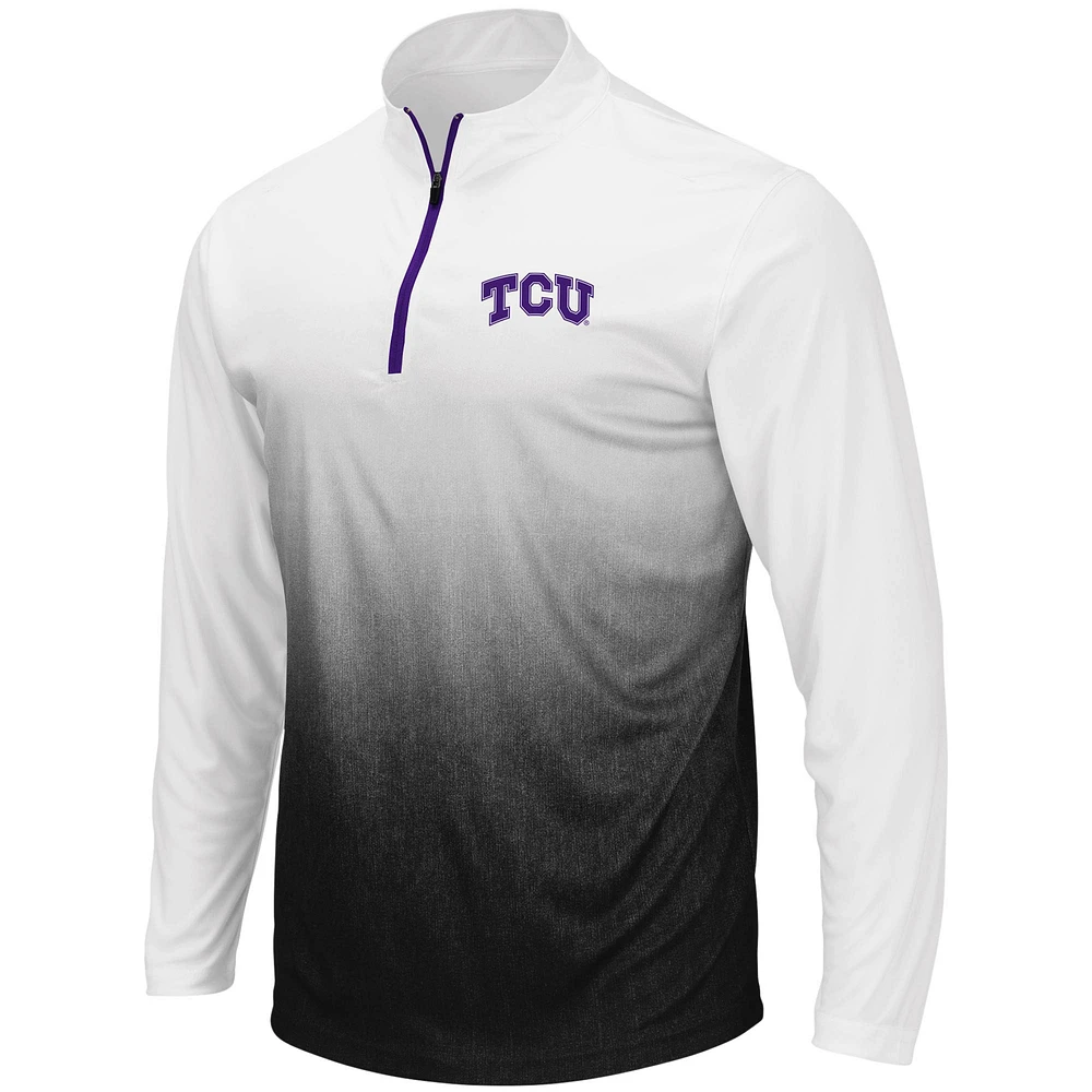 Men's Colosseum Gray TCU Horned Frogs Magic Team Logo Quarter-Zip Jacket