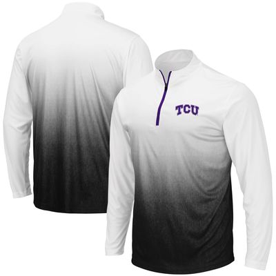 Men's Colosseum Gray TCU Horned Frogs Magic Team Logo Quarter-Zip Jacket