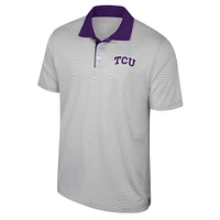 Polo rayé TCU Horned Frogs Tuck pour hommes, gris Colosseum