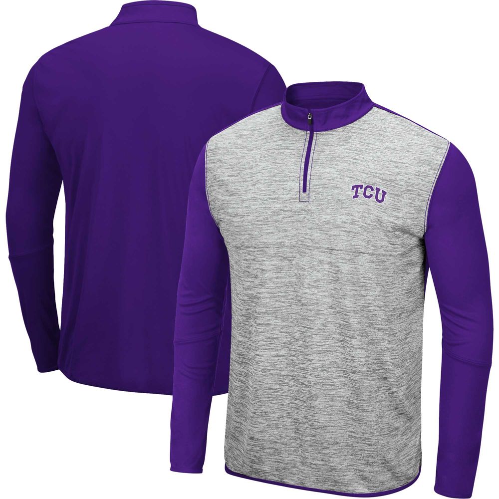 Men's Colosseum Heather Gray/Purple TCU Horned Frogs Prospect Quarter-Zip Jacket