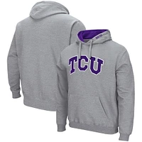 Chandail à capuchon Colosseum gris chiné TCU Horned Frogs Arch & Logo 3.0 pour hommes