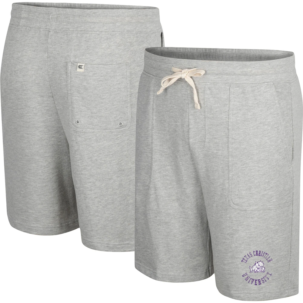 Colosseum Heather Grey TCU Horned Frogs Love To Hear This Terry Short pour homme