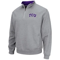 Men's Colosseum Heathered Gray TCU Horned Frogs Tortugas Team Logo Quarter-Zip Jacket