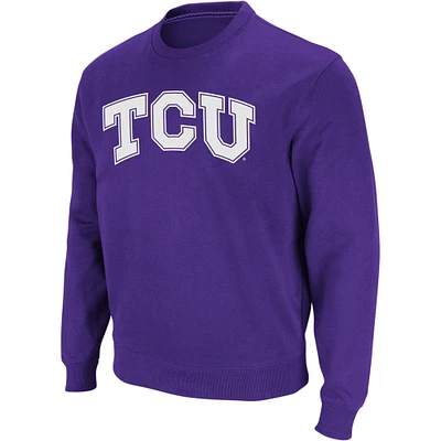 Colosseum Purple TCU Horned Frogs Arch & Logo Crew Neck Sweat-shirt pour homme