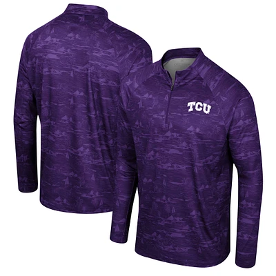 Veste à quart de zip Colosseum Purple TCU Horned Frogs Carson Raglan pour hommes