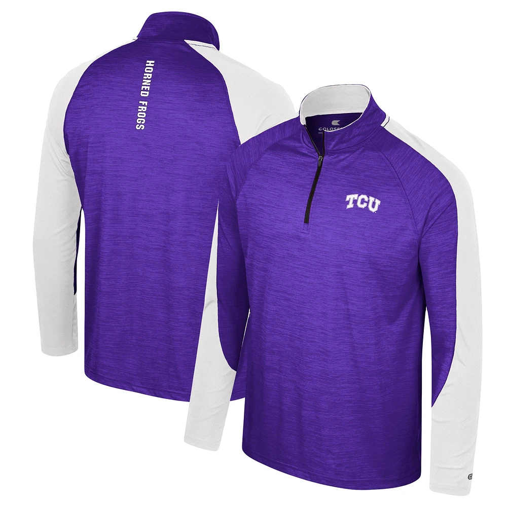 Haut à quart de zip Langmore Colosseum Purple TCU Horned Frogs pour hommes