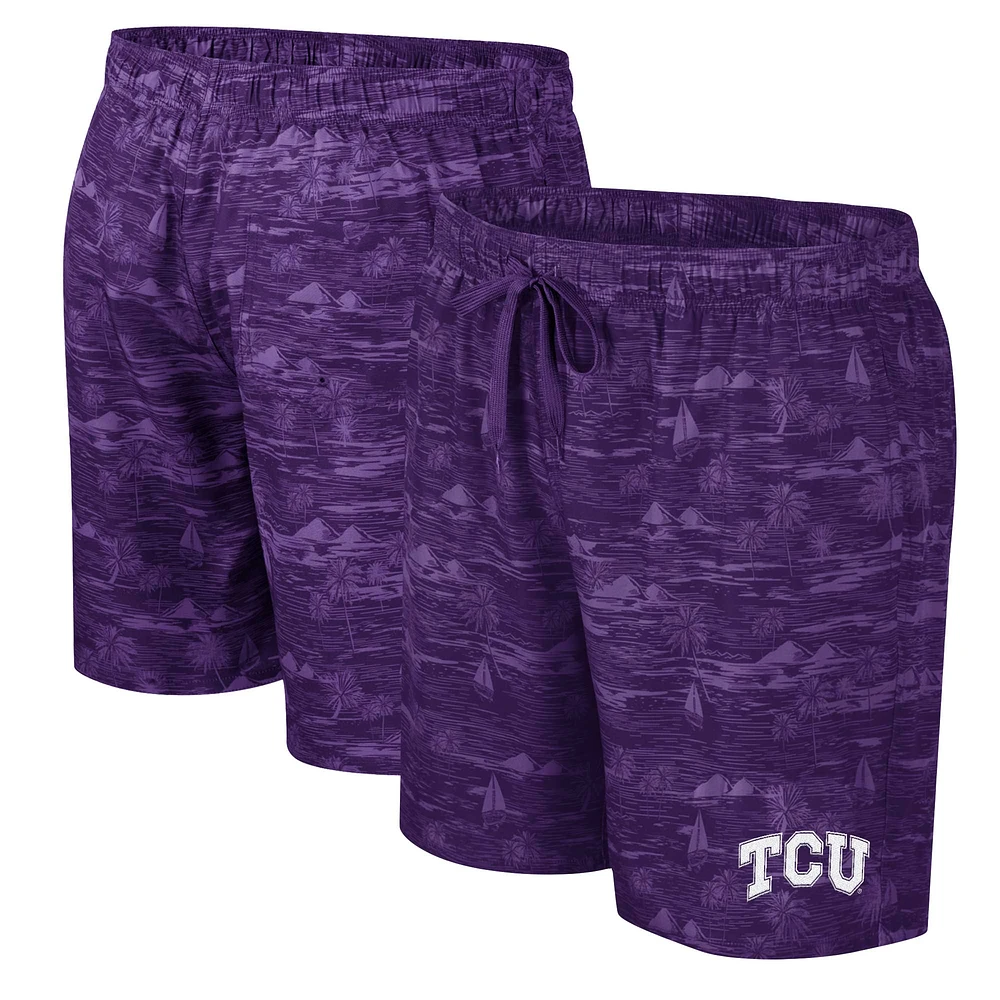 Men's Colosseum Purple TCU Horned Frogs Ozark Swim Shorts