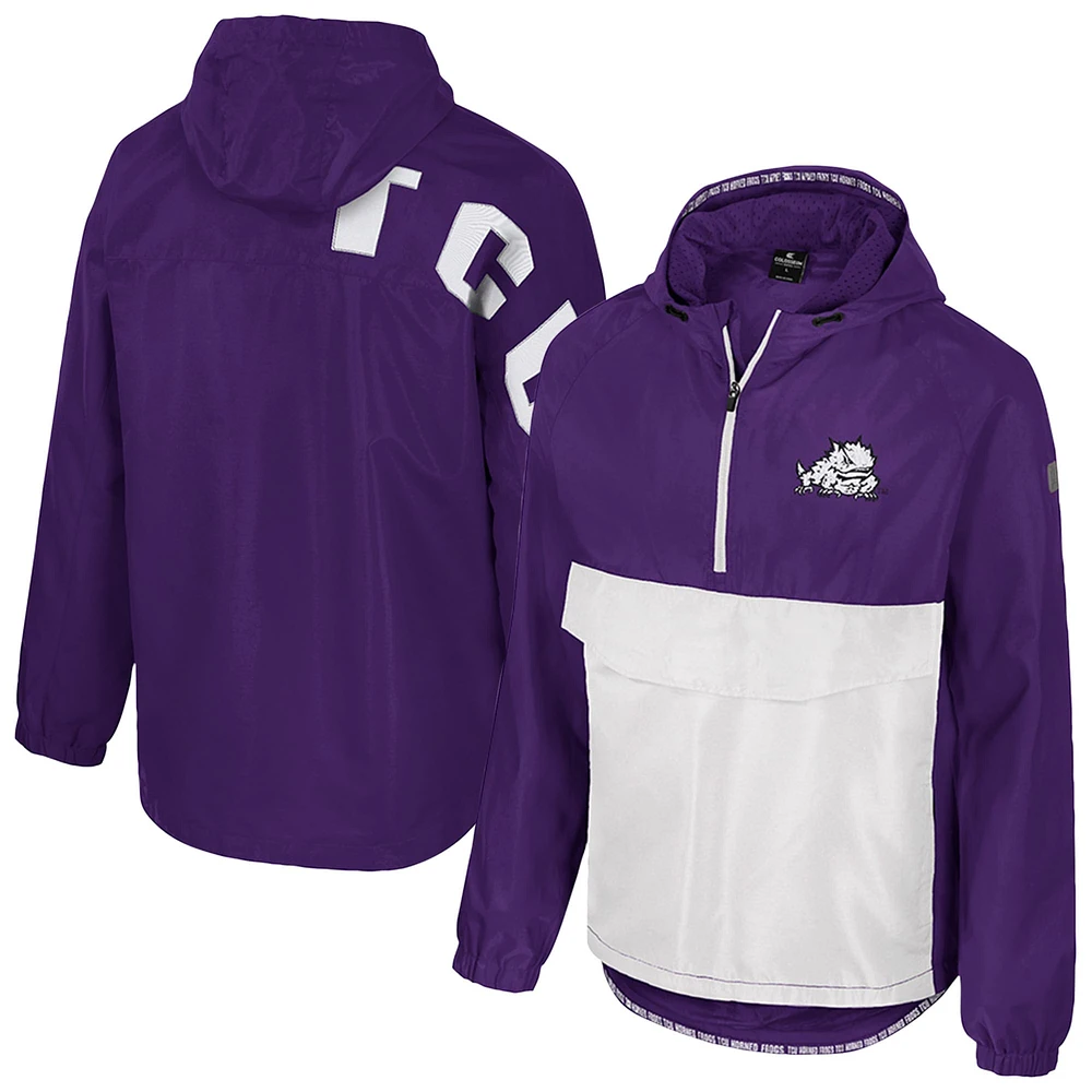 Veste anorak à demi-zip Colosseum Purple TCU Horned Frogs Reloaded pour homme