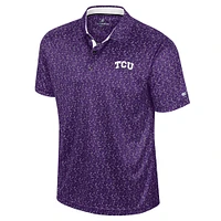Men's Colosseum Purple TCU Horned Frogs Sublimated Golf Polo