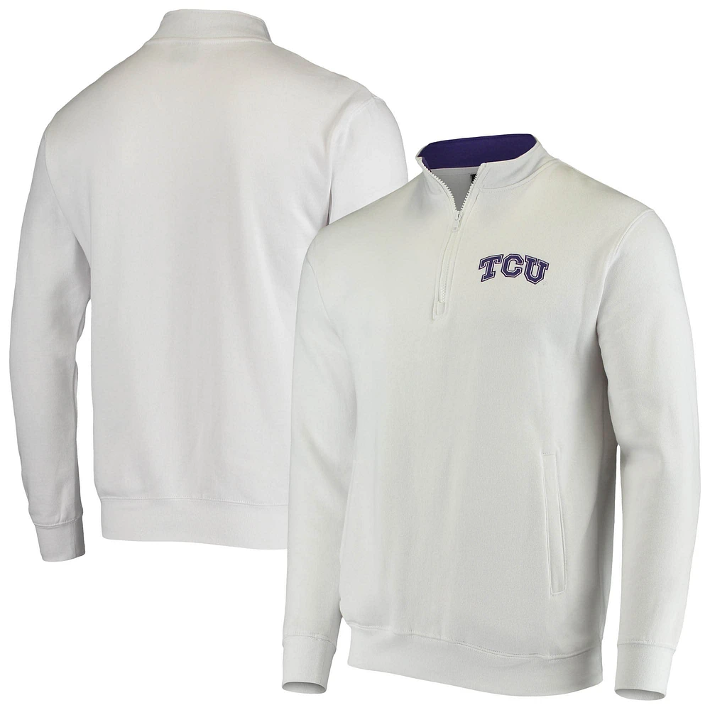 Colosseum White TCU Horned Frogs Tortugas Logo Veste à quart de zip pour homme