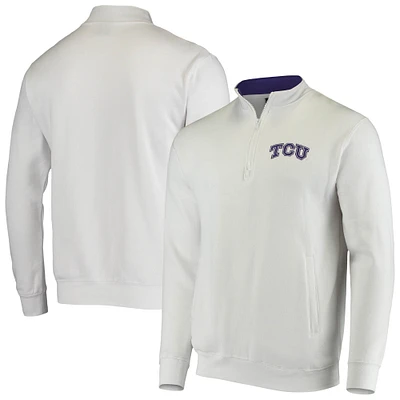 Men's Colosseum White TCU Horned Frogs Tortugas Logo Quarter-Zip Jacket