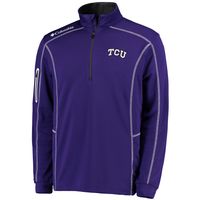 Men's Columbia Golf Purple TCU Horned Frogs Shotgun Omni-Wick Quarter-Zip Pullover Jacket