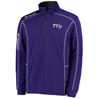 Columbia Golf Violet TCU Horned Frogs Shotgun Omni-Wick Veste à enfiler quart de zip pour homme