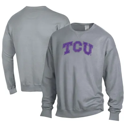 TCU Horned Frogs ComfortWash Garment Dyed Fleece Crewneck Pullover Sweatshirt