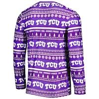 Men's Concepts Sport Purple TCU Horned Frogs Swivel Long Sleeve T-Shirt & Pants Sleep Set