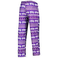 Men's Concepts Sport Purple TCU Horned Frogs Swivel Long Sleeve T-Shirt & Pants Sleep Set