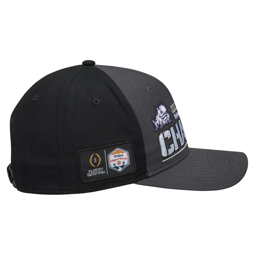 Men's Nike Black TCU Horned Frogs College Football Playoff 2022 Fiesta Bowl Champions Locker Room CL99 Adjustable Hat