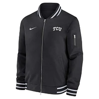 Veste aviateur entièrement zippée Nike noire TCU Horned Frogs pour homme