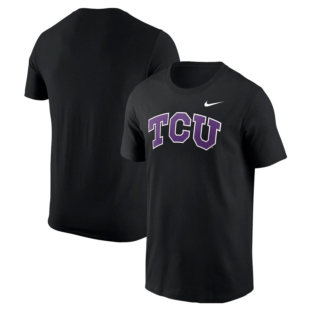 T-shirt Nike noir avec logo TCU Horned Frogs pour homme