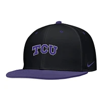 Men's Nike Black TCU Horned Frogs  On-Field Baseball Performance Fitted Hat