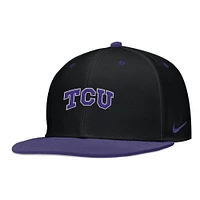 Men's Nike Black TCU Horned Frogs  On-Field Baseball Performance Fitted Hat