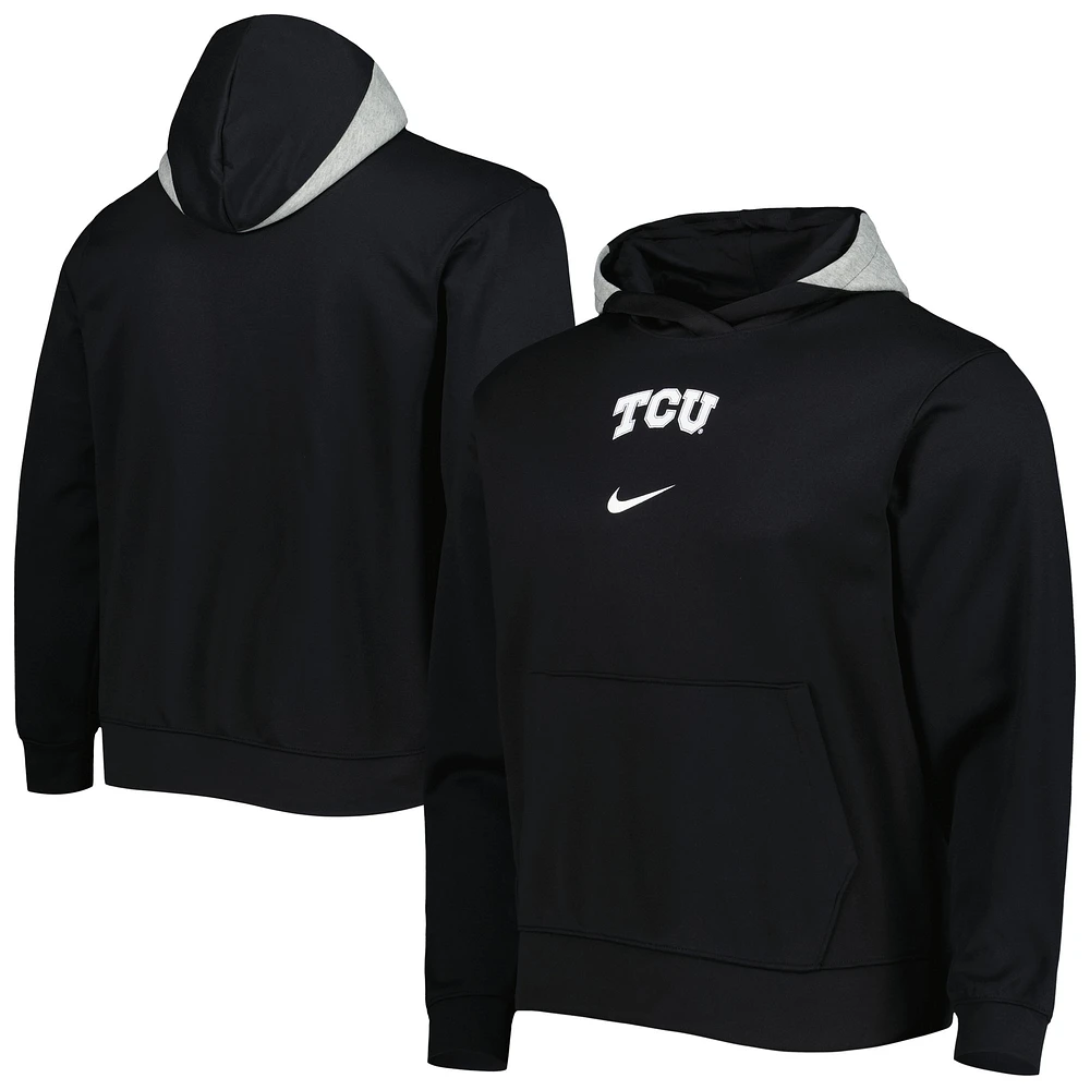 Sweat à capuche Nike TCU Horned Frogs Spotlight Performance pour homme, noir