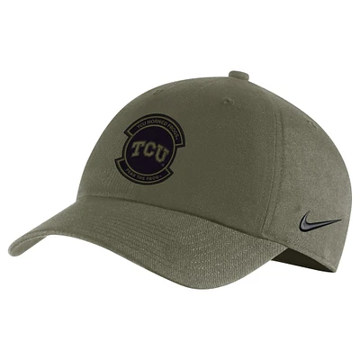 Casquette réglable Nike Olive TCU Horned Frogs Military Pack Heritage86 pour homme