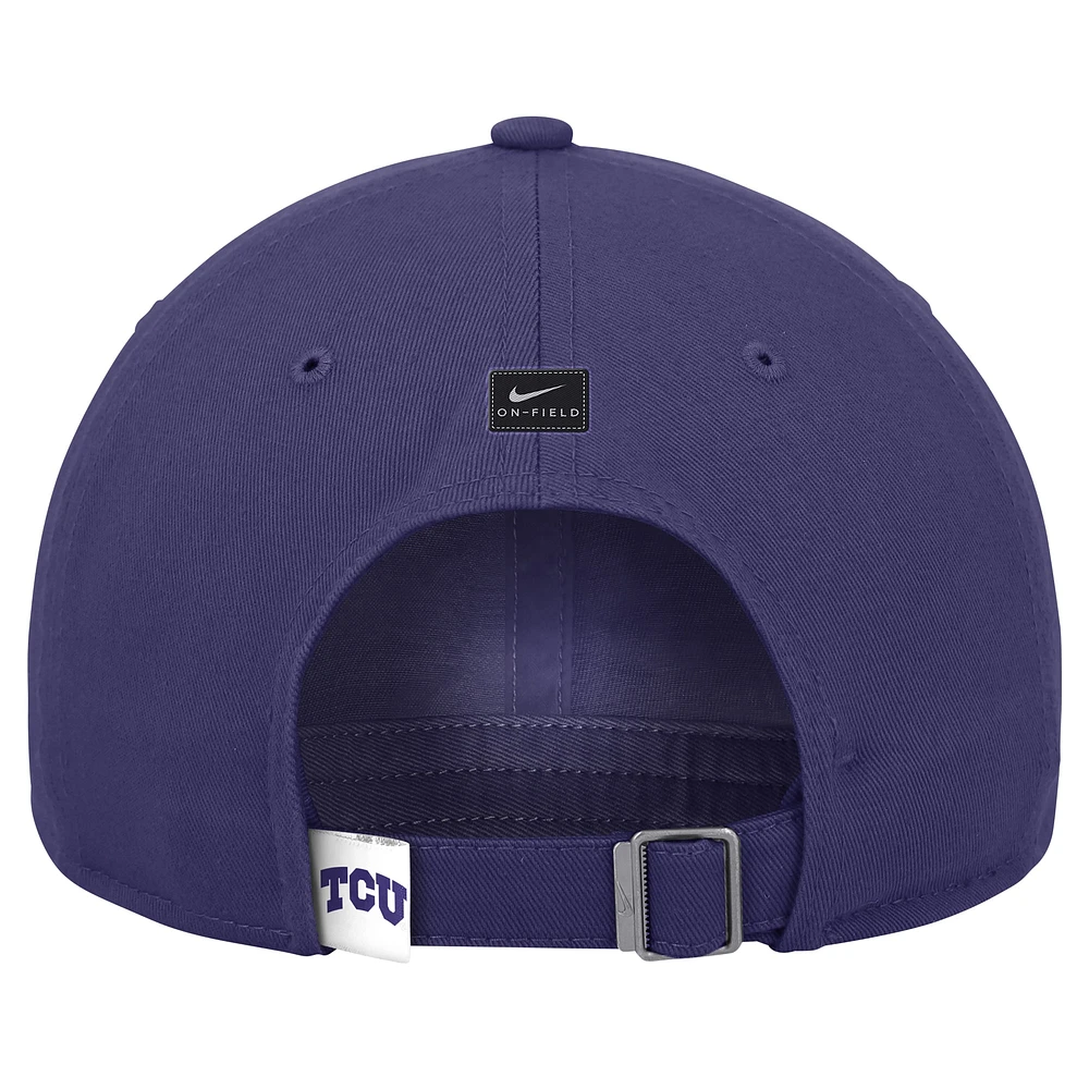 Casquette réglable Nike Violet TCU Horned Frogs 2024 Sideline Club pour homme