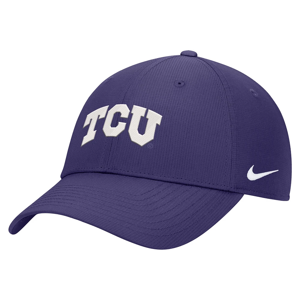 Casquette réglable Nike Violet TCU Horned Frogs 2024 Sideline Club pour homme