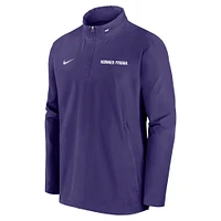 Men's Nike Purple TCU Horned Frogs 2024 Sideline Coach Quarter-Zip Hoodie Jacket